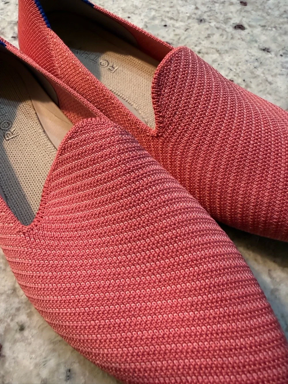 New! ROTHY’S Almond Loafer Ruby Grapefruit Twill Size 8